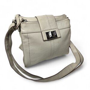 Tignanello Pebble Leather Crossbody Purse Women's Pull Apart Middle Organizer